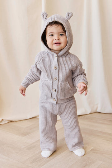 OG Bear Knit - Moleskin Marle Childrens Cardigan from Jamie Kay NZ