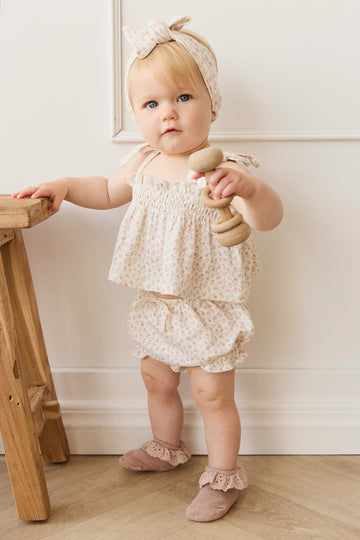 Organic Cotton Emmeline Top - Posy Garden Pink Childrens Top from Jamie Kay NZ