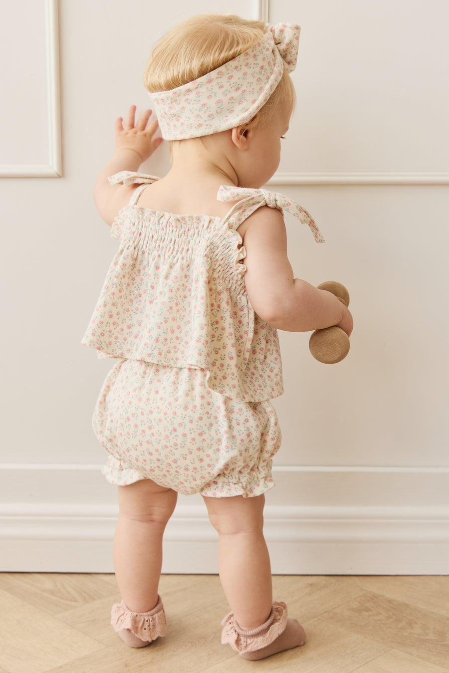 Organic Cotton Emmeline Top - Posy Garden Pink Childrens Top from Jamie Kay NZ