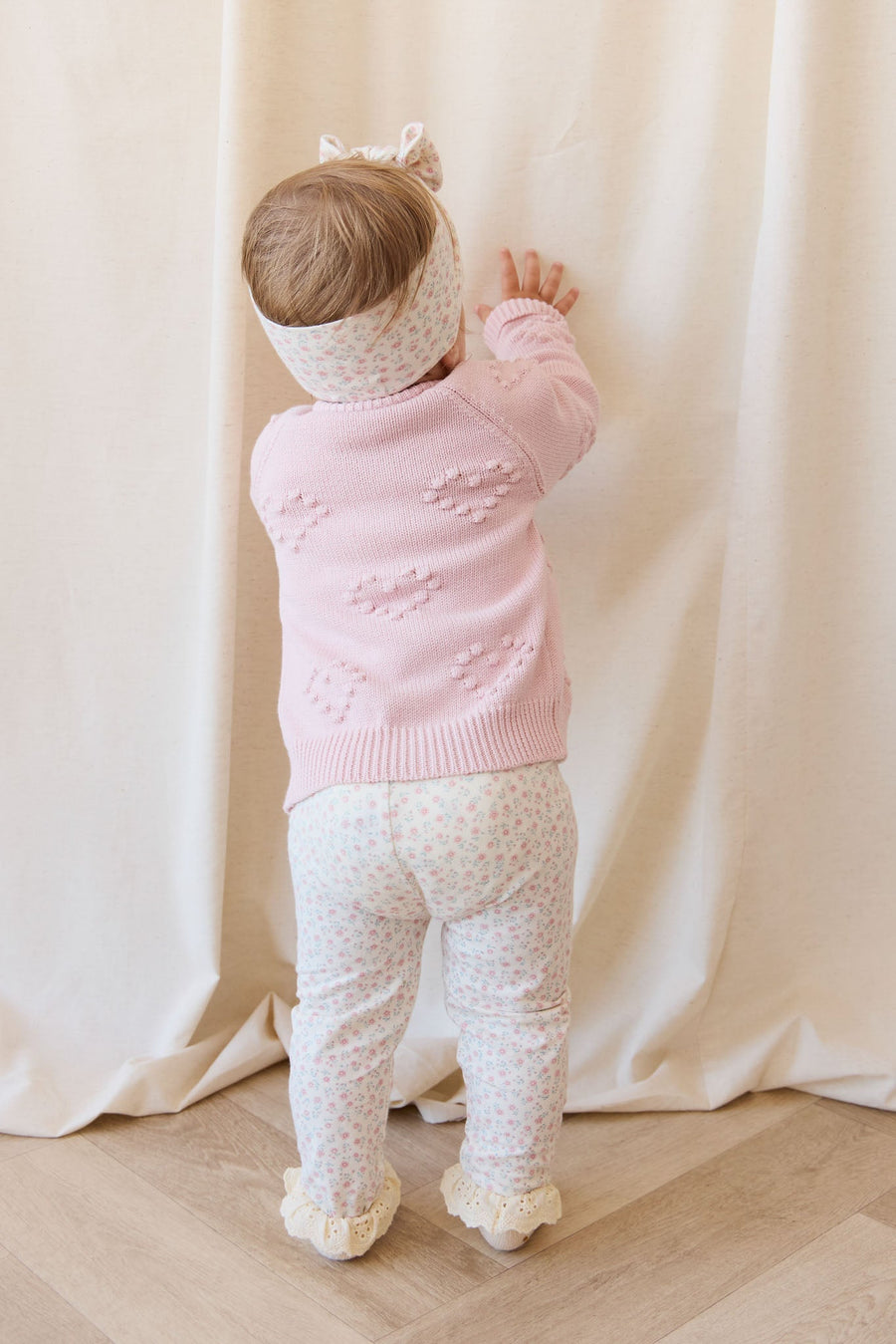 Organic Cotton Everyday Legging - Posy Garden Pink Childrens Legging from Jamie Kay NZ