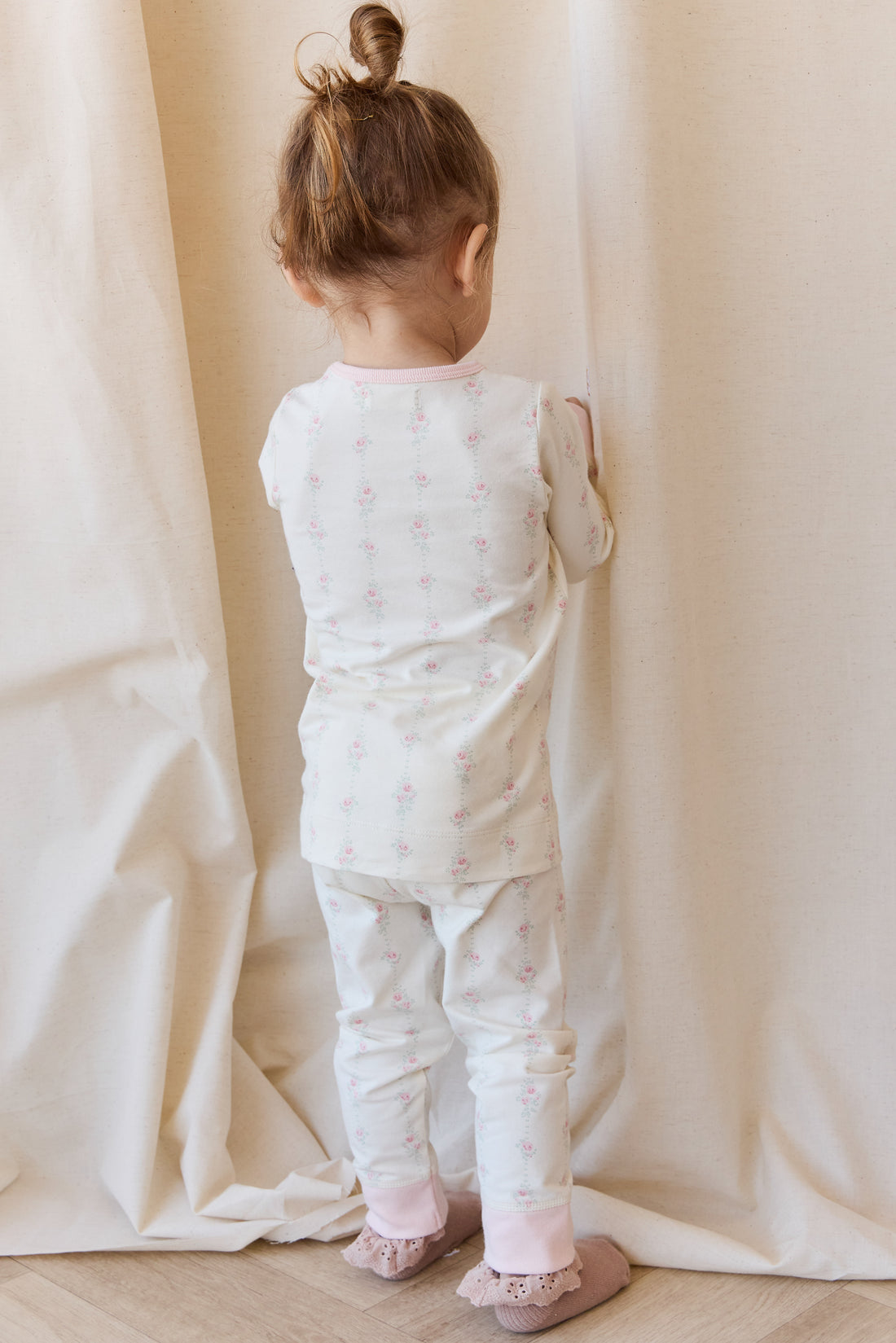 Organic Cotton Amory Long Sleeve Pyjama Set - Rose Trail Childrens Pyjama from Jamie Kay NZ
