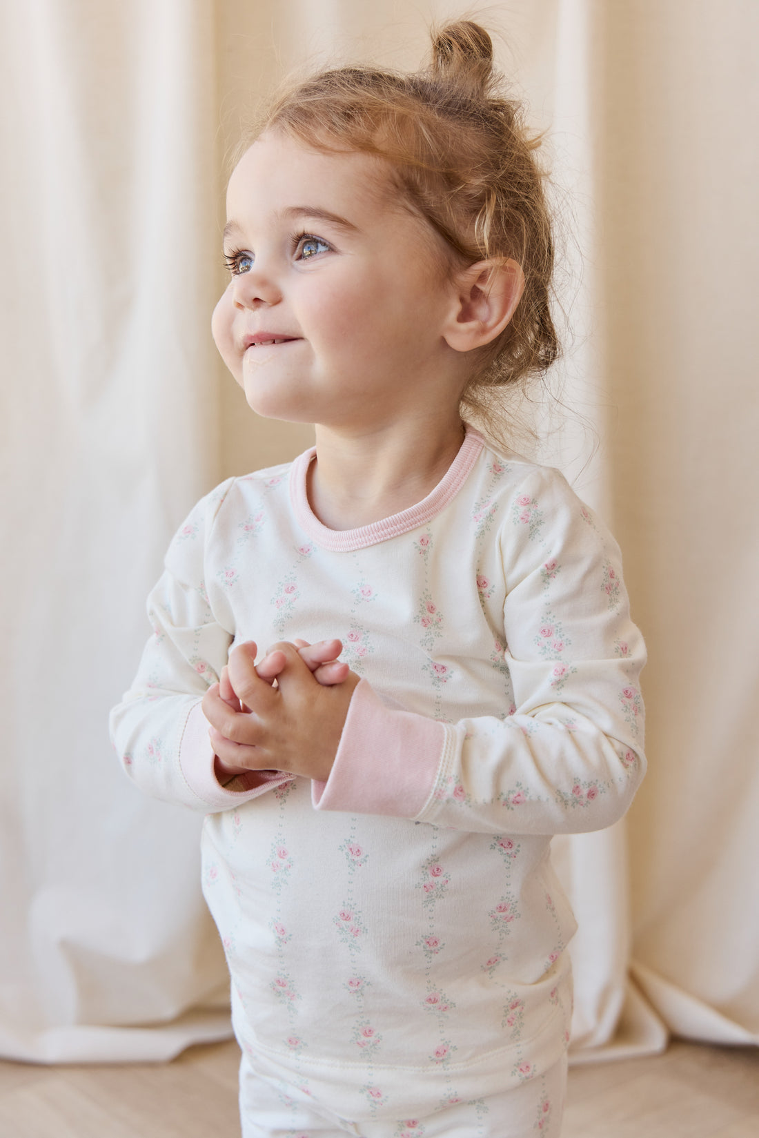 Organic Cotton Amory Long Sleeve Pyjama Set - Rose Trail Childrens Pyjama from Jamie Kay NZ