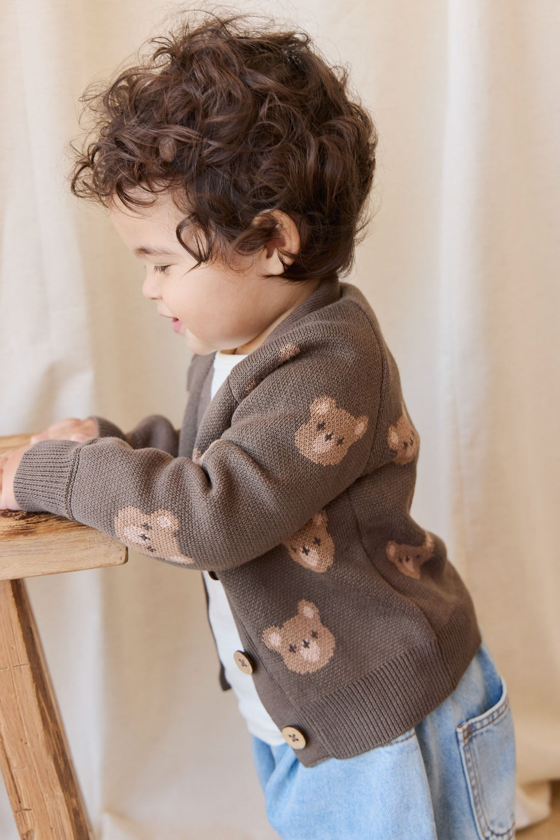 Samuel Cardigan - Bobbie Bear Canteen Childrens Cardigan from Jamie Kay NZ