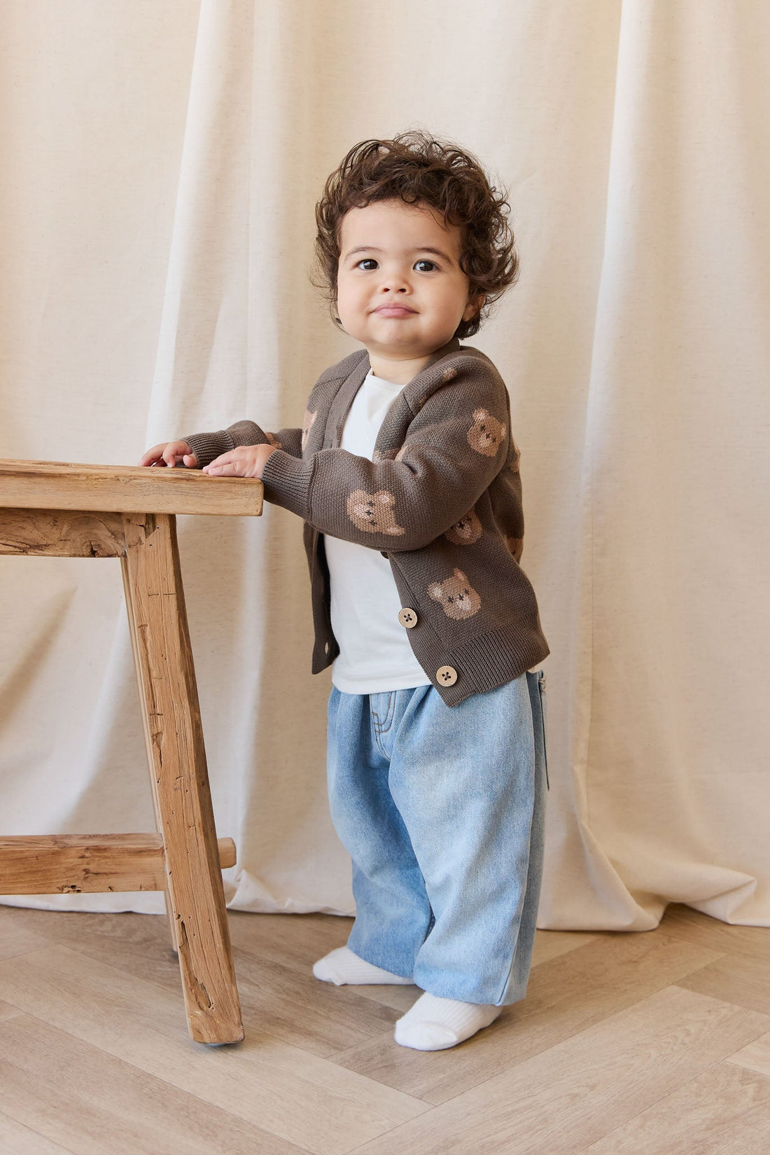 Samuel Cardigan - Bobbie Bear Canteen Childrens Cardigan from Jamie Kay NZ