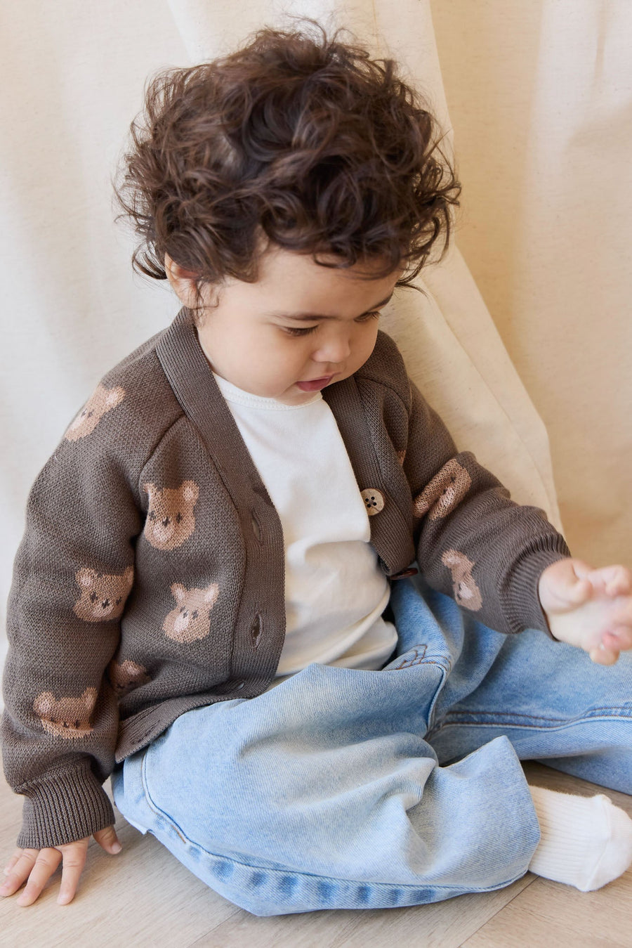 Samuel Cardigan - Bobbie Bear Canteen Childrens Cardigan from Jamie Kay NZ