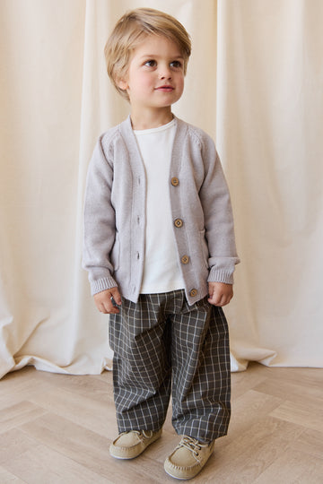 Organic Cotton Kingston Pant - Variegated Grid Tarmac Childrens Pant from Jamie Kay NZ