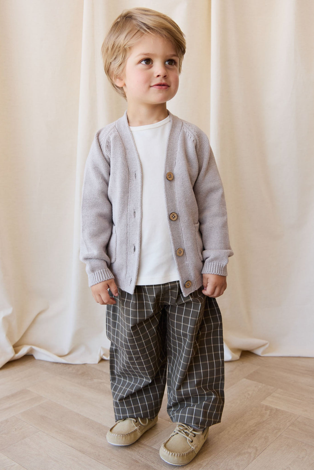 Franco Cardigan - Moleskin Marle Childrens Cardigan from Jamie Kay NZ