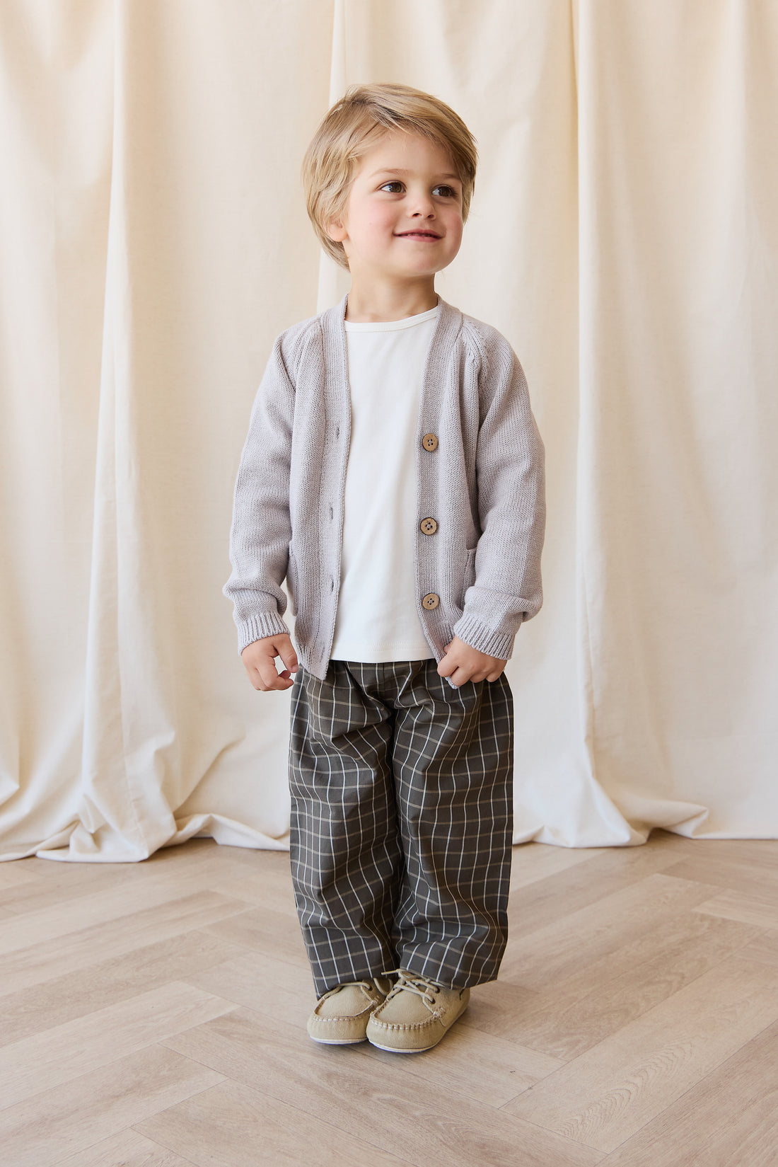 Franco Cardigan - Moleskin Marle Childrens Cardigan from Jamie Kay NZ