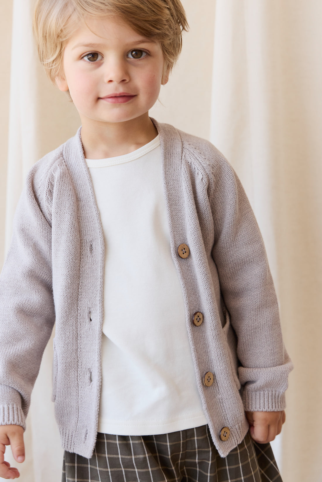 Franco Cardigan - Moleskin Marle Childrens Cardigan from Jamie Kay NZ