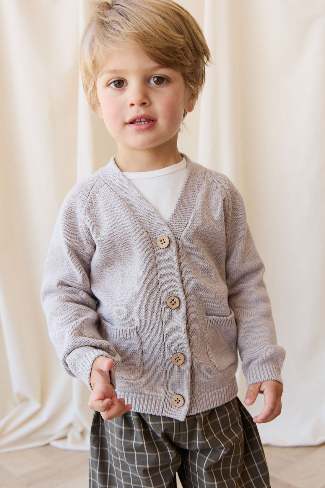 Franco Cardigan - Moleskin Marle Childrens Cardigan from Jamie Kay NZ