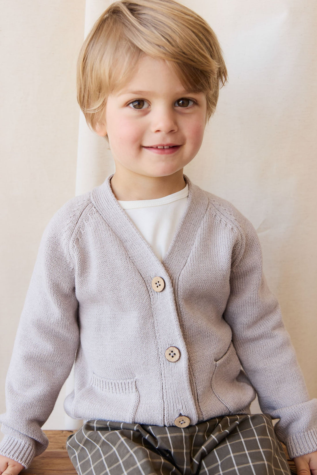 Franco Cardigan - Moleskin Marle Childrens Cardigan from Jamie Kay NZ