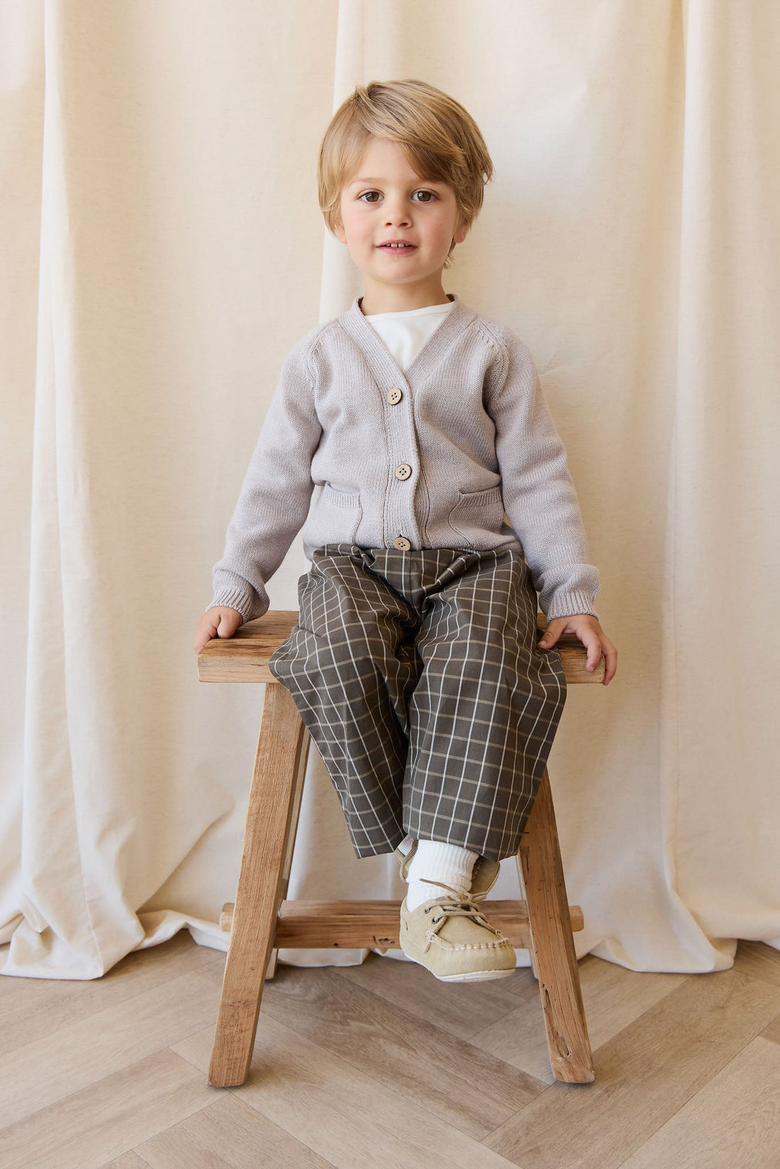 Franco Cardigan - Moleskin Marle Childrens Cardigan from Jamie Kay NZ