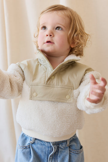 Mackenzie Sherpa Top - Natural/Sandy Brown Childrens Jacket from Jamie Kay NZ