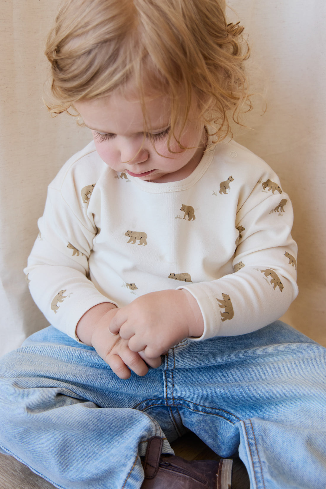 Pima Cotton Arnold Long Sleeve Top - Cub Walk Samoyed Childrens Top from Jamie Kay NZ