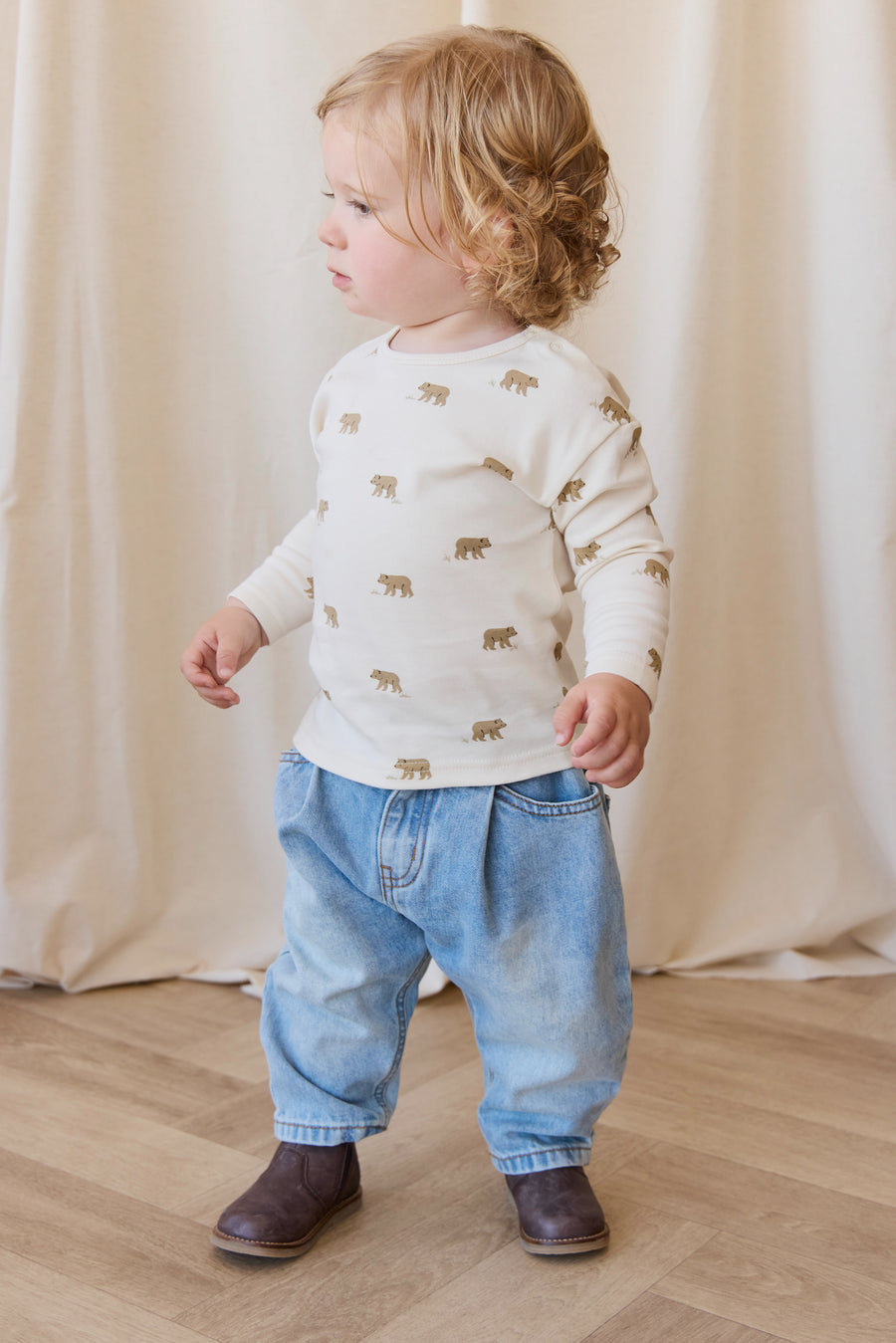 Pima Cotton Arnold Long Sleeve Top - Cub Walk Samoyed Childrens Top from Jamie Kay NZ