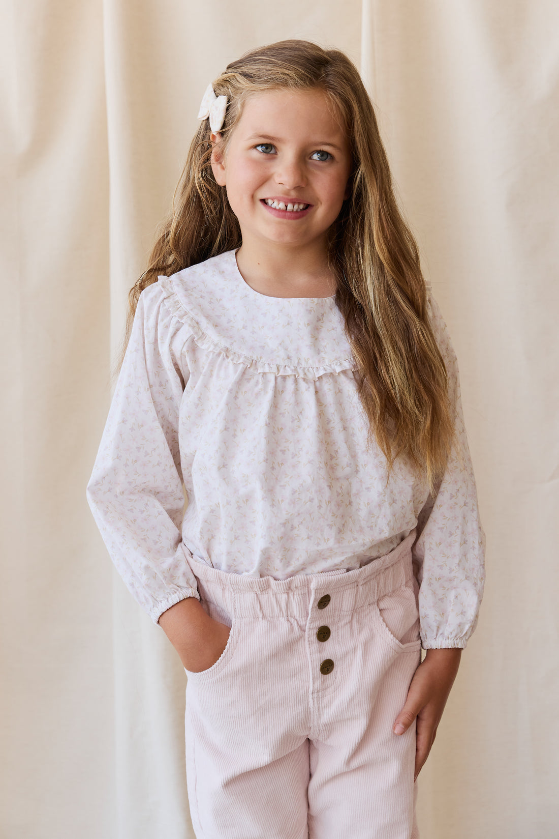 Organic Cotton Amira Blouse - Aries Mauve Childrens Top from Jamie Kay NZ