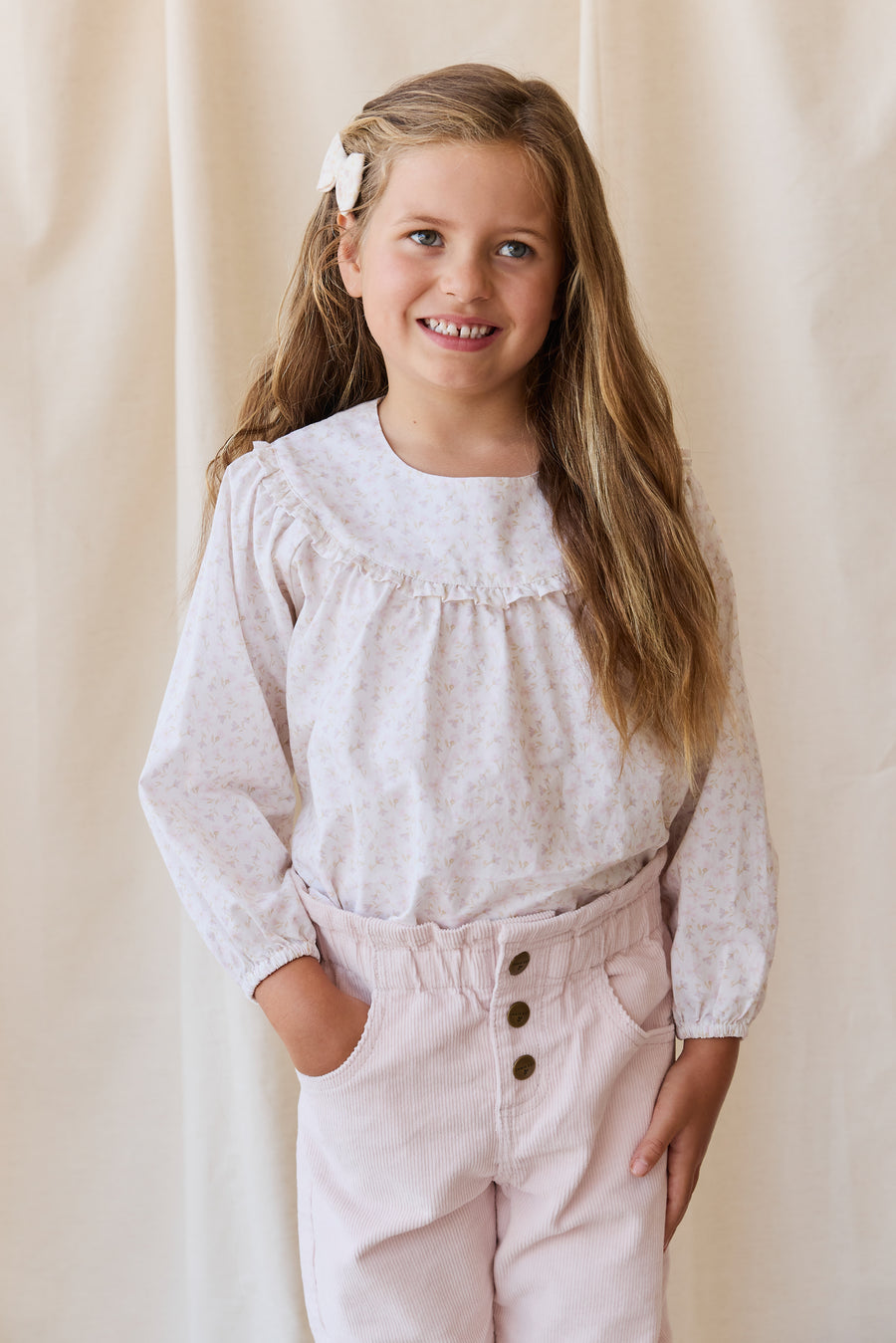Organic Cotton Amira Blouse - Aries Mauve Childrens Top from Jamie Kay NZ