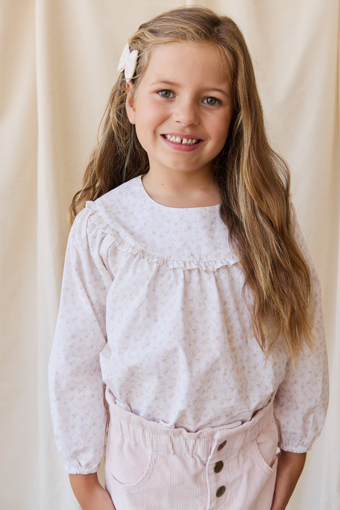 Organic Cotton Amira Blouse - Aries Mauve Childrens Top from Jamie Kay NZ