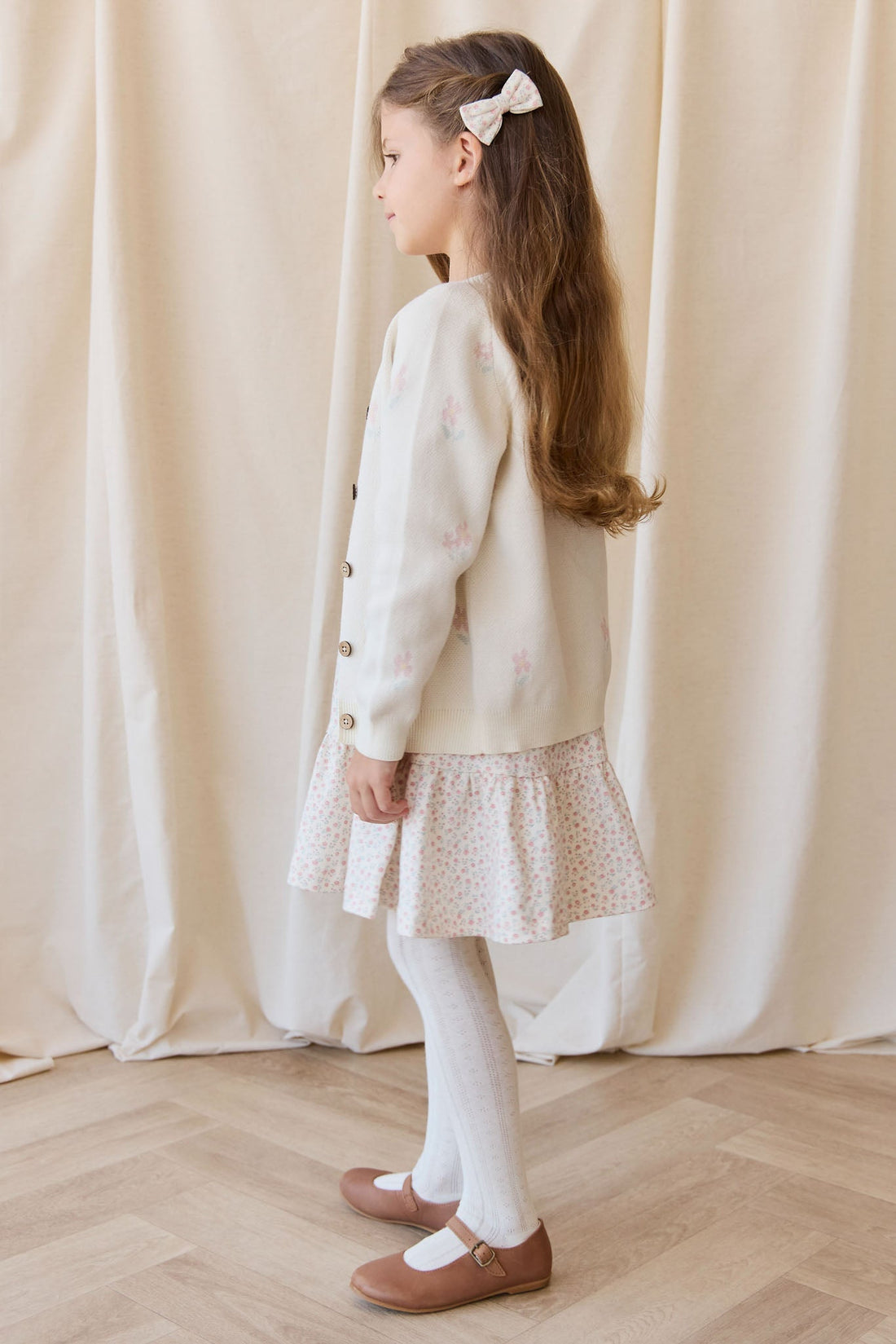 Meadow Cardigan - Larissa Egret Childrens Cardigan from Jamie Kay NZ