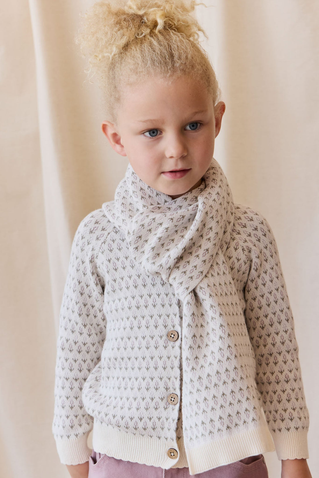 Savannah Jacquard Cardigan - Sheer Pink Childrens Cardigan from Jamie Kay NZ
