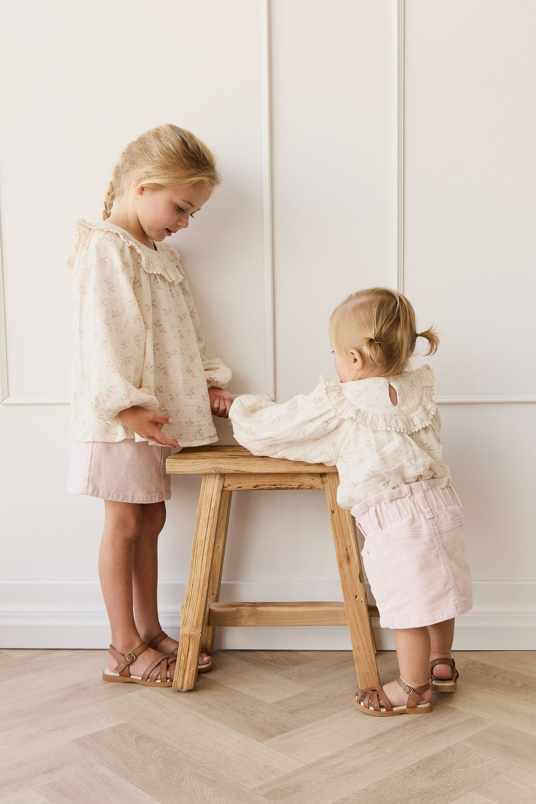 Organic Cotton Muslin Cleo Blouse - Emelia Pink Childrens Top from Jamie Kay NZ