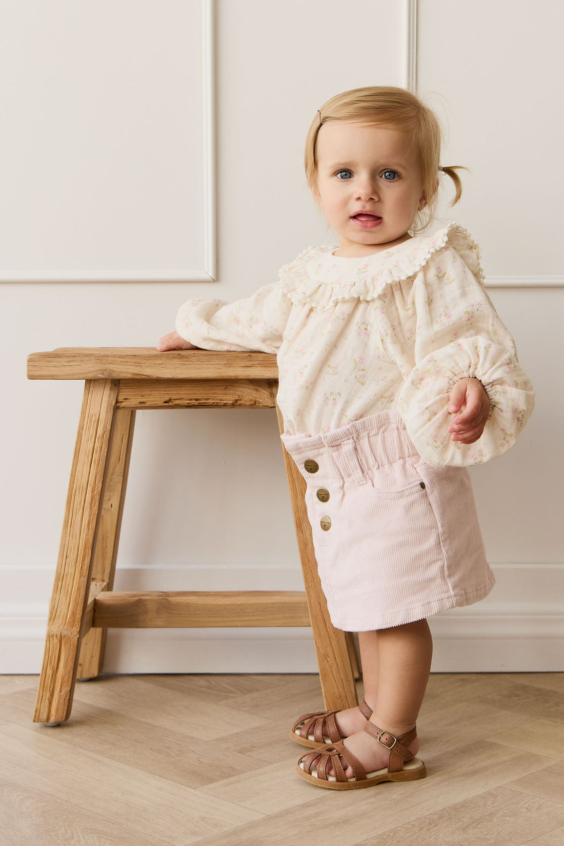 Organic Cotton Muslin Malia Playsuit - Emelia Pink Childrens Playsuit from Jamie Kay NZ