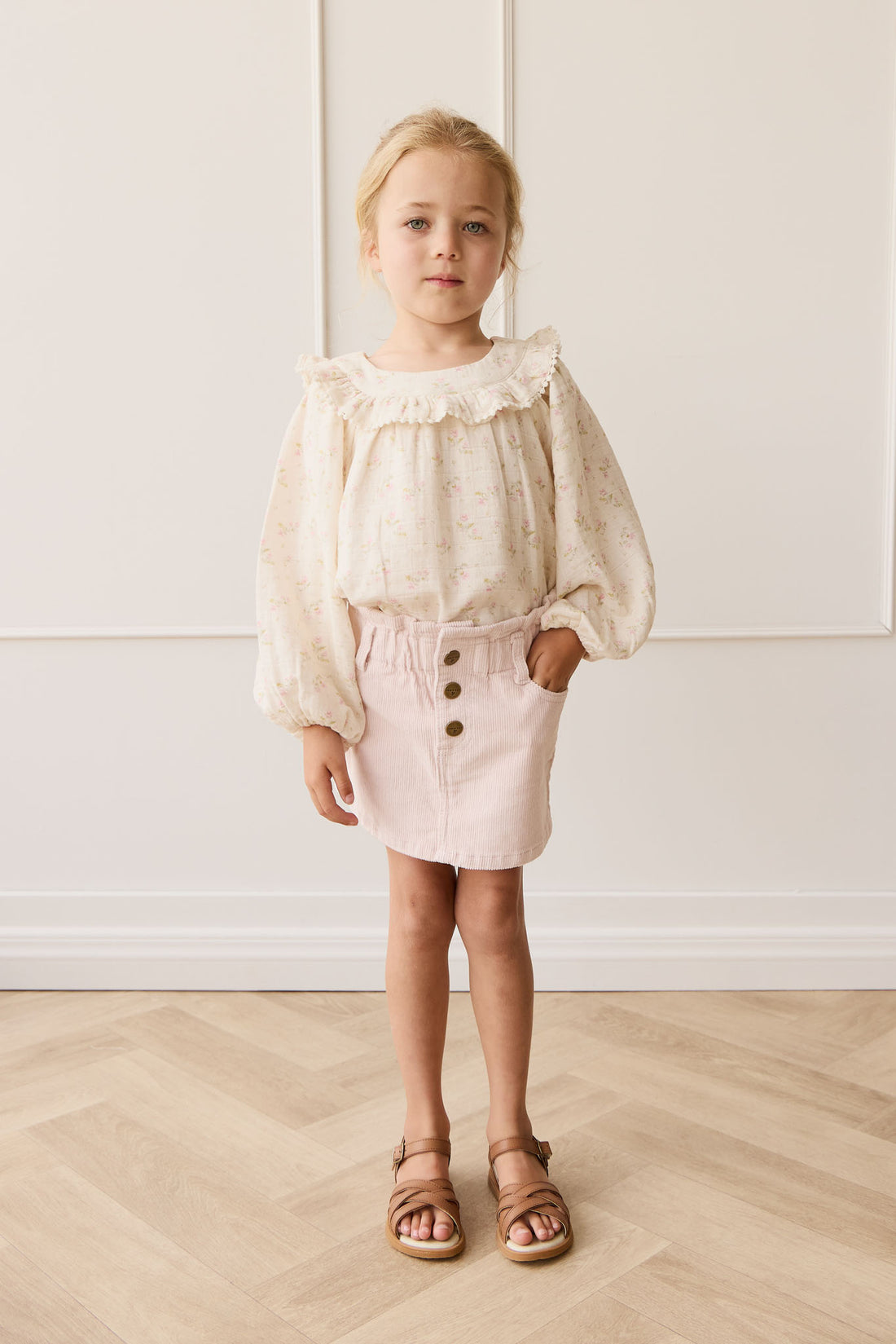 Briella Skirt - Soft Misty Rose Childrens Skirt from Jamie Kay NZ