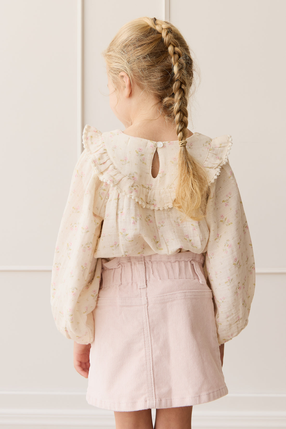 Organic Cotton Muslin Cleo Blouse - Emelia Pink Childrens Top from Jamie Kay NZ