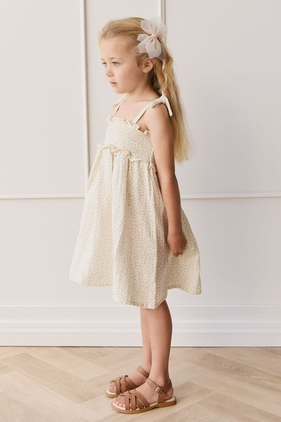 Organic Cotton Muslin Cleo Dress - Pippa Pink Childrens Dress from Jamie Kay NZ