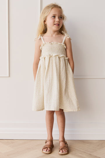 Organic Cotton Muslin Cleo Dress - Pippa Pink Childrens Dress from Jamie Kay NZ
