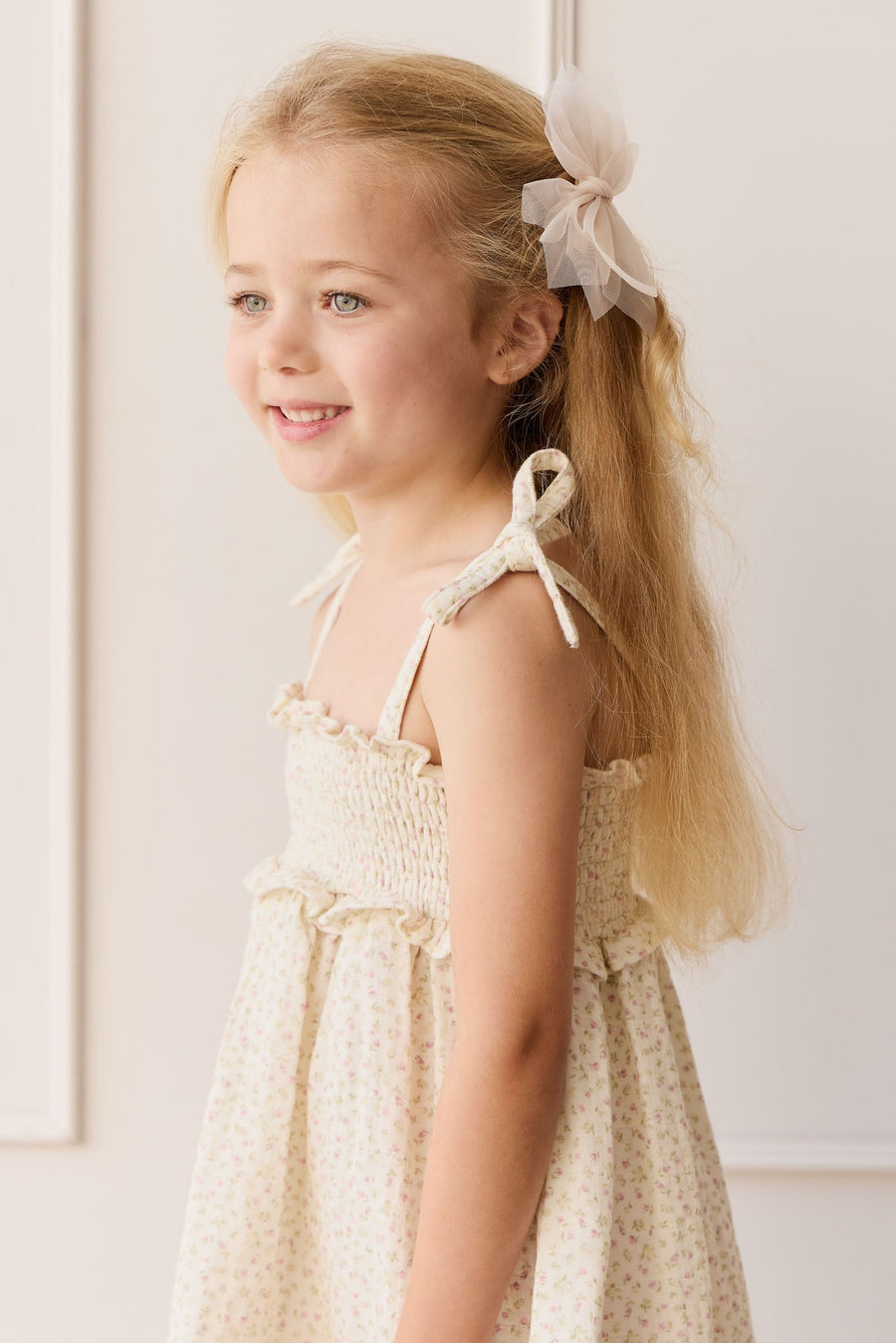 Organic Cotton Muslin Cleo Dress - Pippa Pink Childrens Dress from Jamie Kay NZ