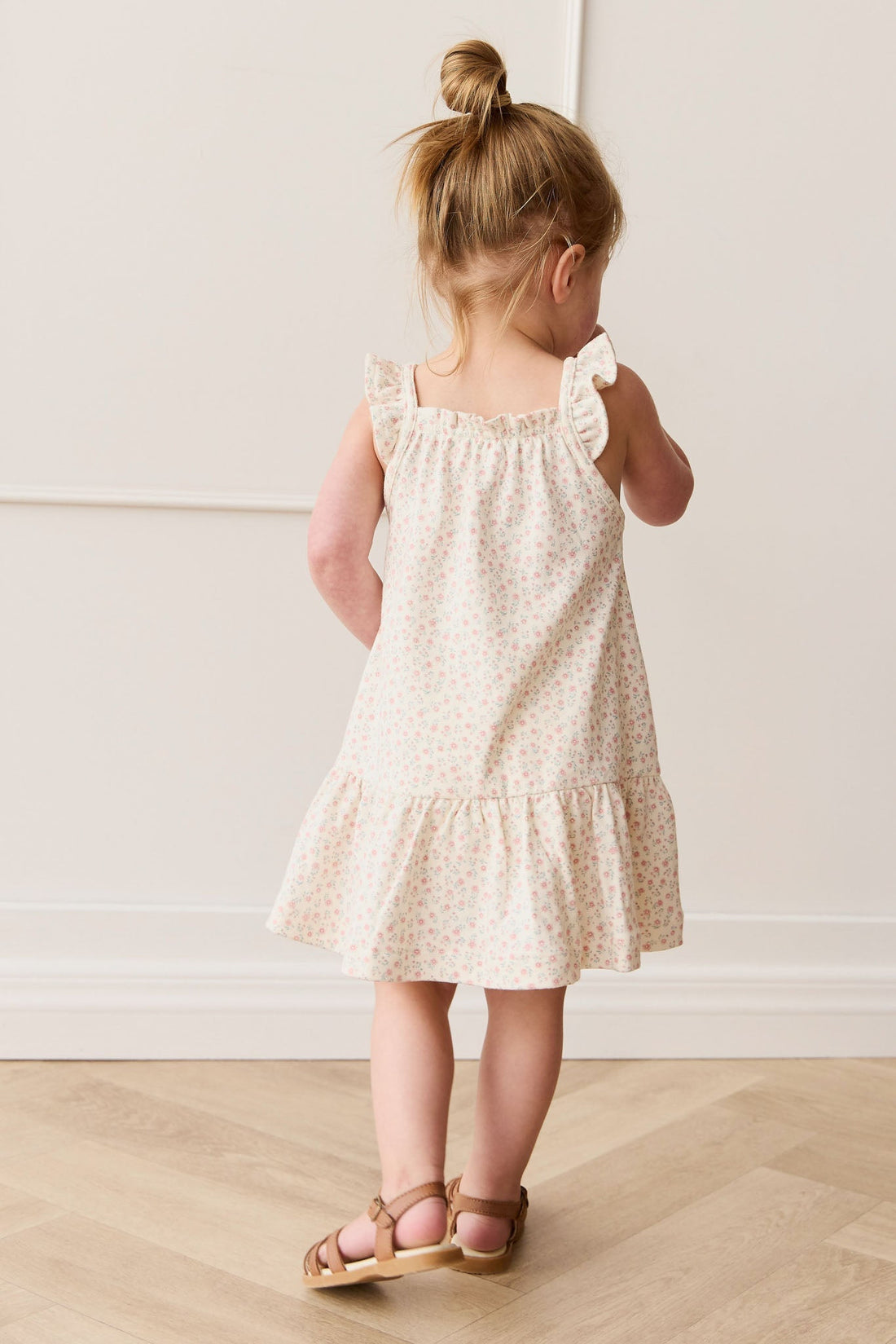 Organic Cotton Nelly Dress - Posy Garden Pink Childrens Dress from Jamie Kay NZ