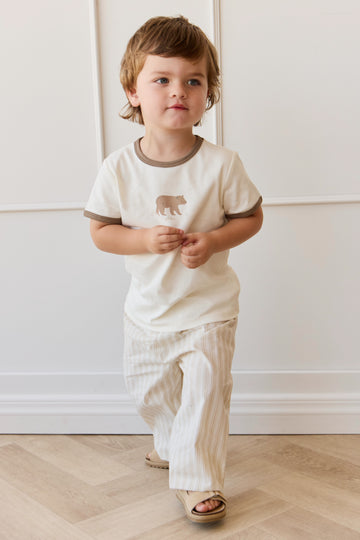 Organic Cotton Kingston Pant - Variegated Stripe Foam Childrens Pant from Jamie Kay NZ
