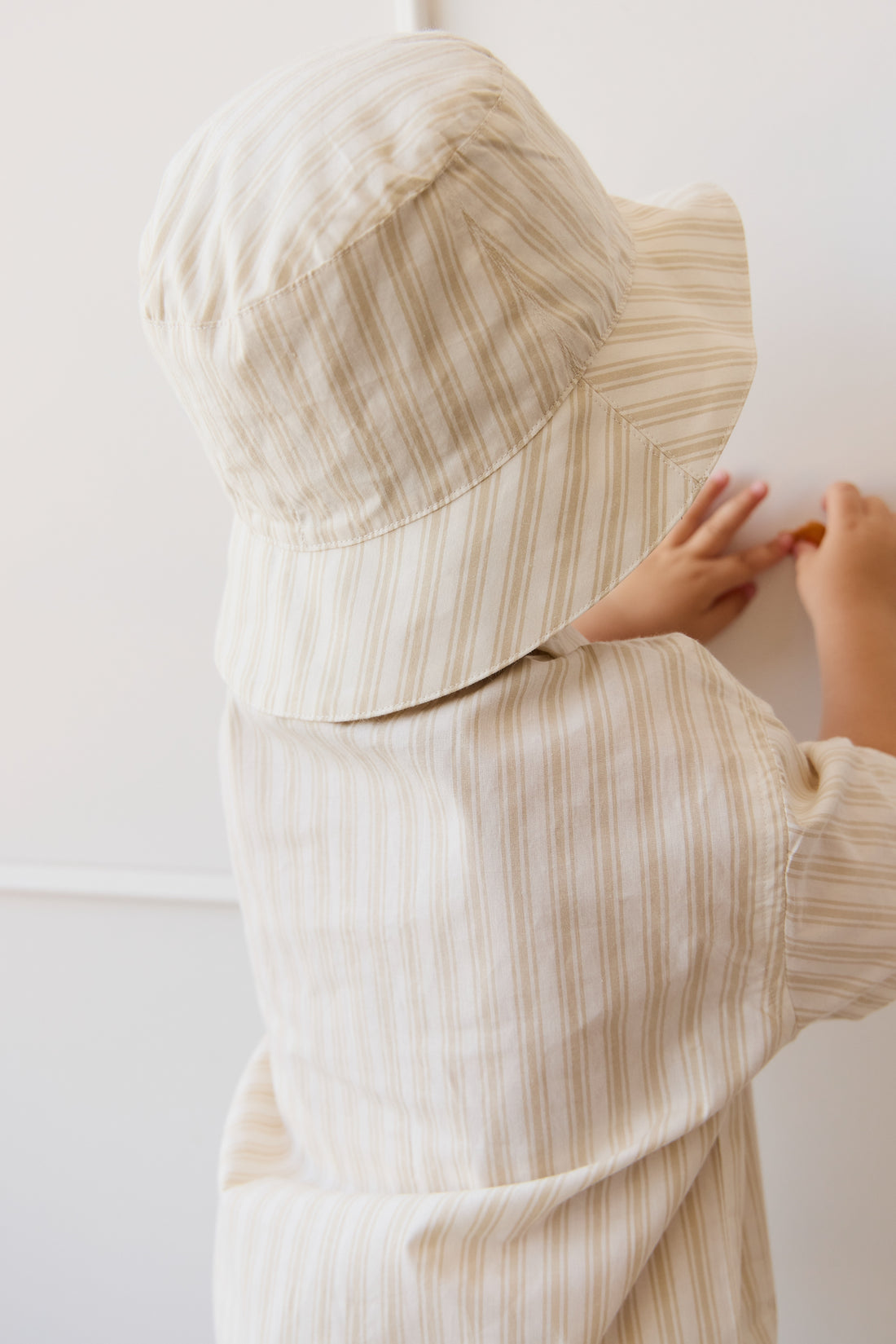 Organic Cotton Bucket Hat - Variegated Stripe Foam Childrens Hat from Jamie Kay NZ