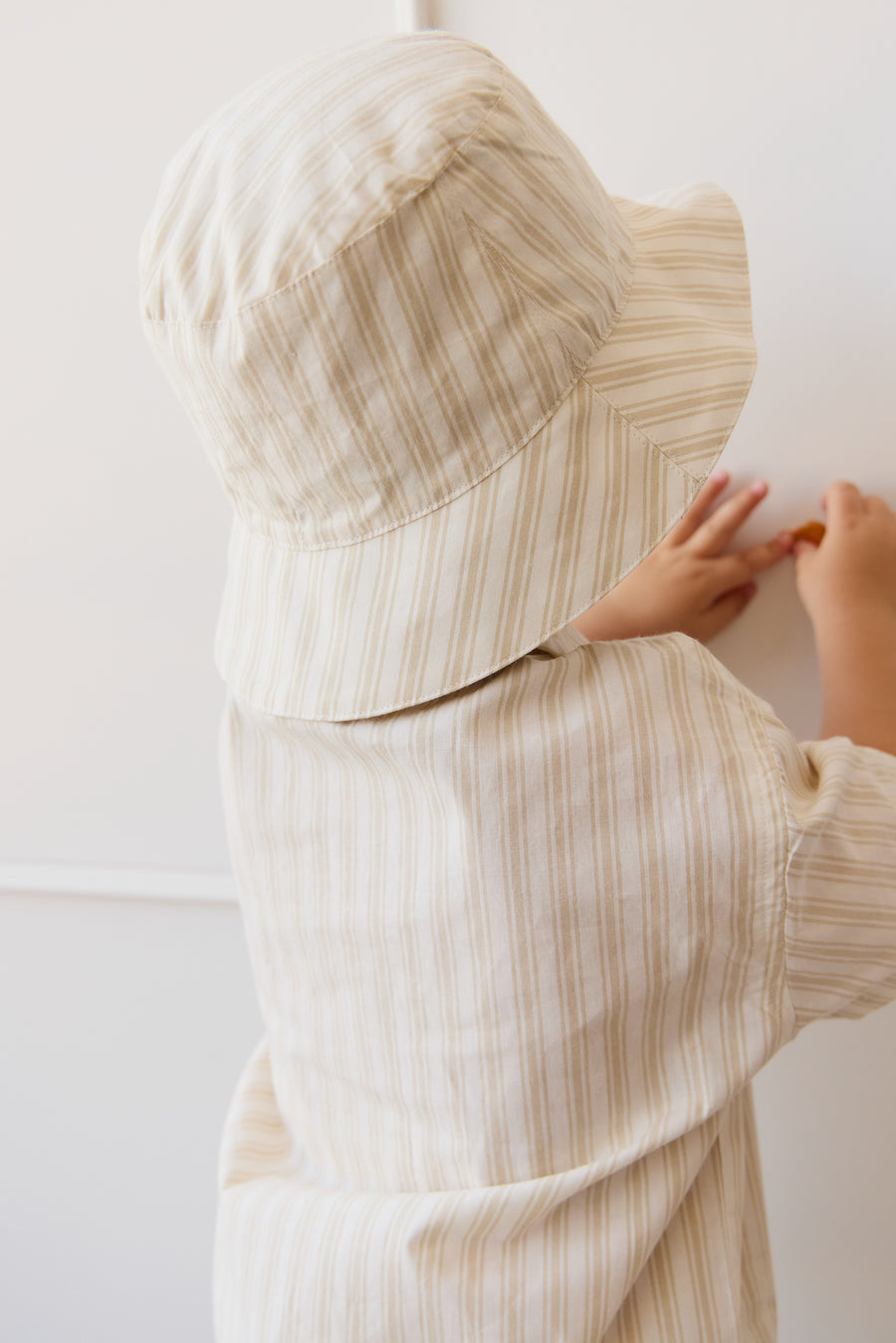 Organic Cotton Bucket Hat - Variegated Stripe Foam Childrens Hat from Jamie Kay NZ