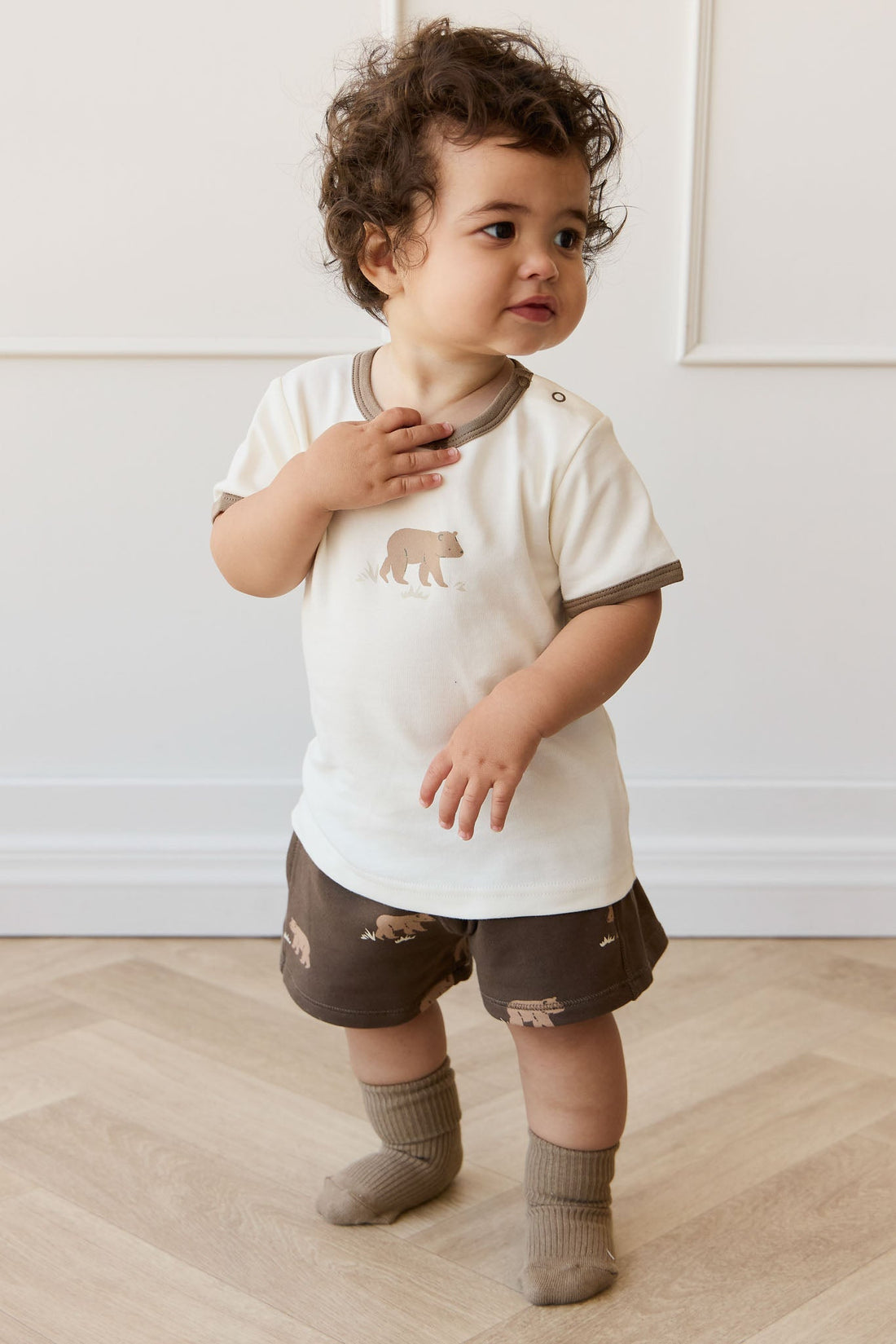 Pima Cotton Erik Tee - Buddy Bear Cloud Childrens Top from Jamie Kay NZ