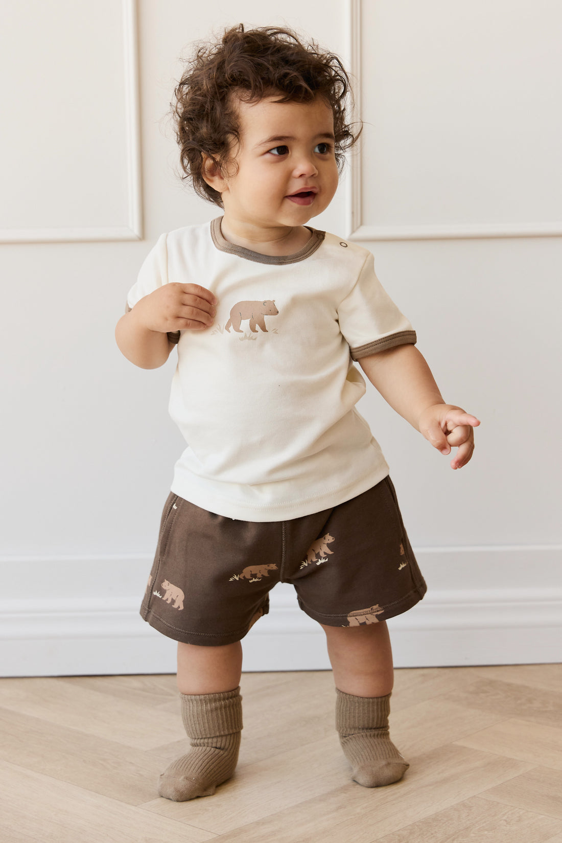 Organic Cotton Jalen Short - Bear Buddies Canteen Childrens Short from Jamie Kay NZ