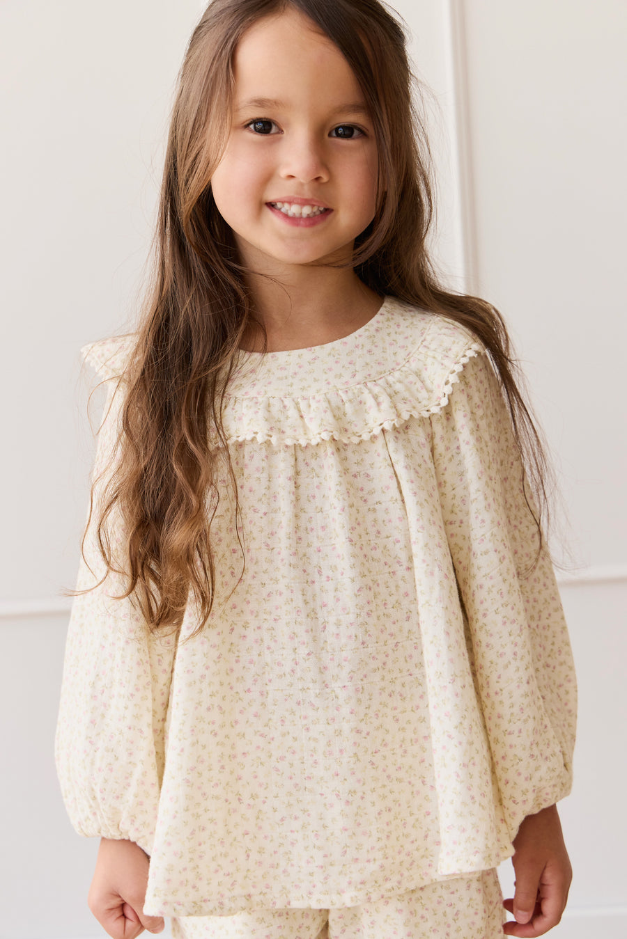 Organic Cotton Muslin Cleo Blouse - Pippa Pink Childrens Top from Jamie Kay NZ
