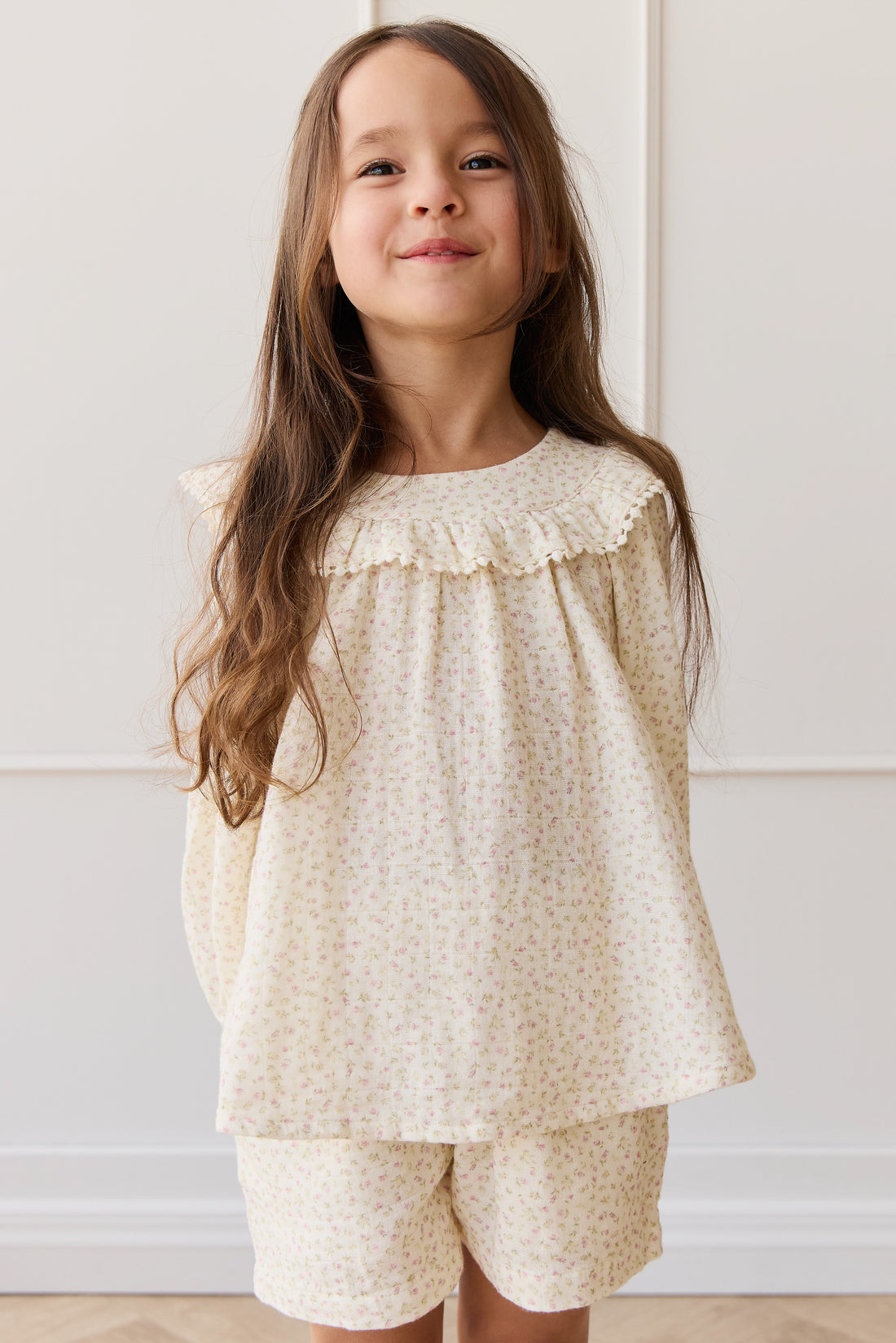 Organic Cotton Muslin Cleo Blouse - Pippa Pink Childrens Top from Jamie Kay NZ