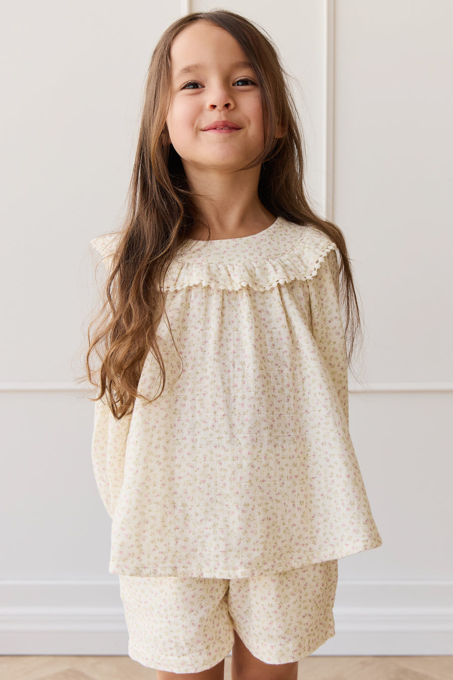 Organic Cotton Muslin Cleo Blouse - Pippa Pink Childrens Top from Jamie Kay NZ