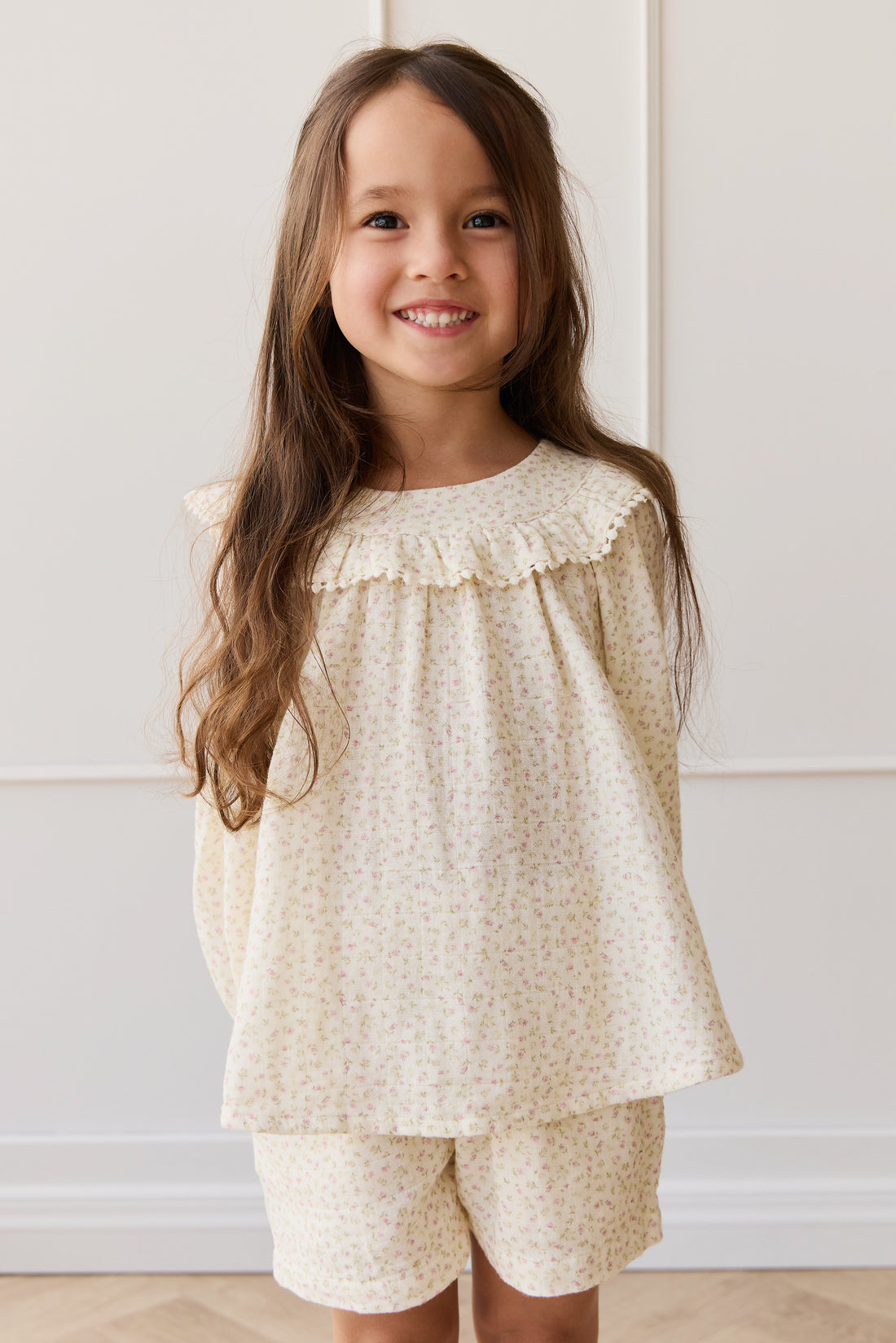 Organic Cotton Muslin Emelia Short - Pippa Pink Childrens Short from Jamie Kay NZ