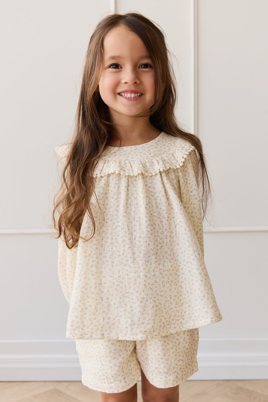 Organic Cotton Muslin Emelia Short - Pippa Pink Childrens Short from Jamie Kay NZ