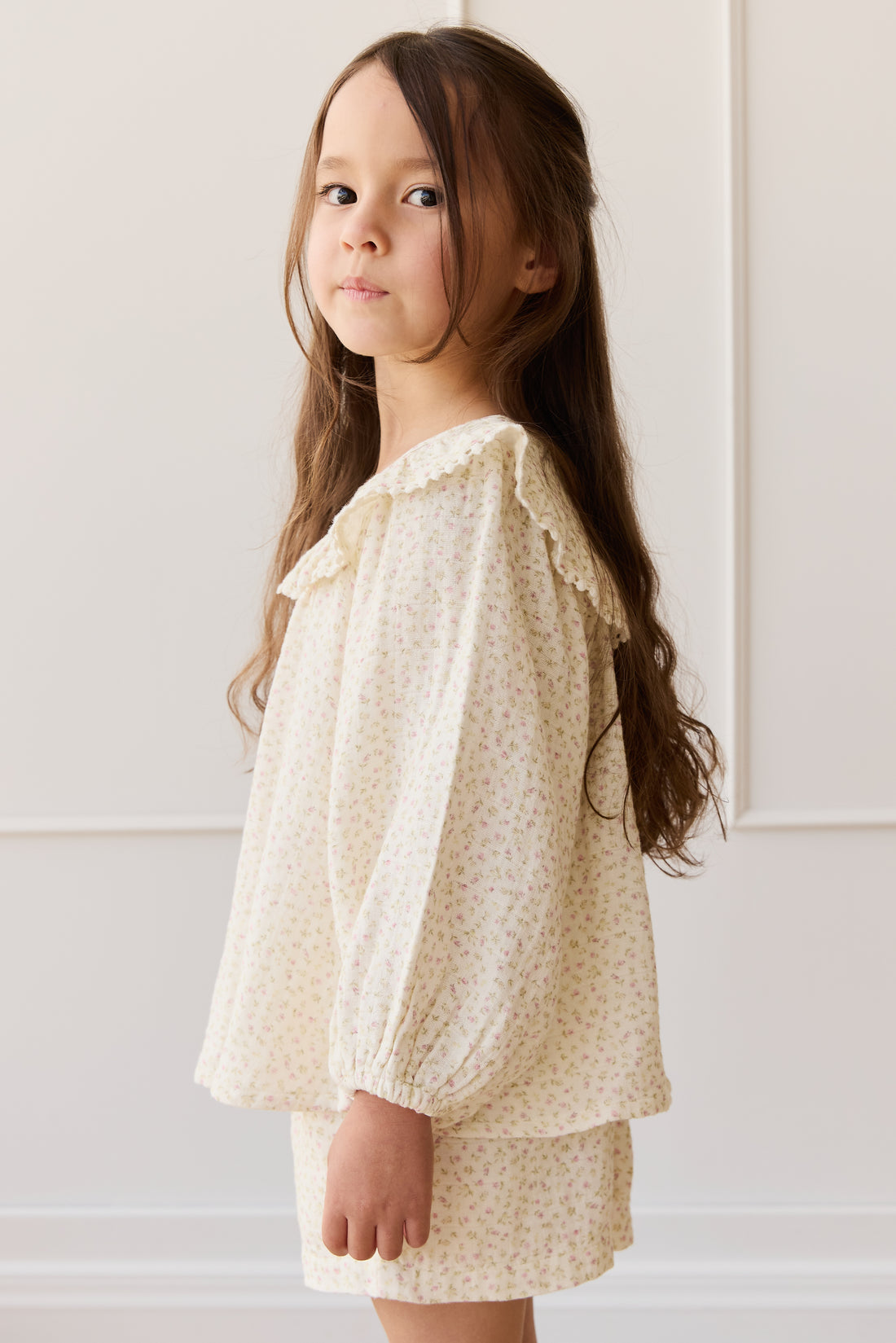 Organic Cotton Muslin Cleo Blouse - Pippa Pink Childrens Top from Jamie Kay NZ