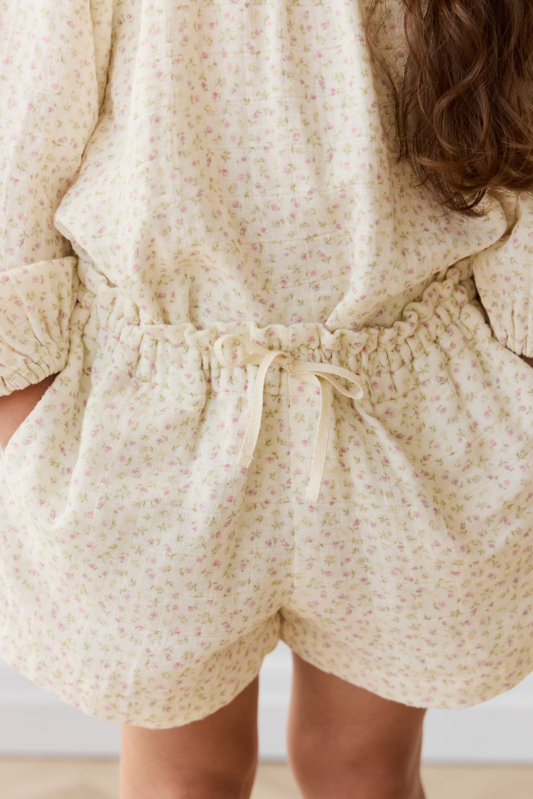 Organic Cotton Muslin Emelia Short - Pippa Pink Childrens Short from Jamie Kay NZ