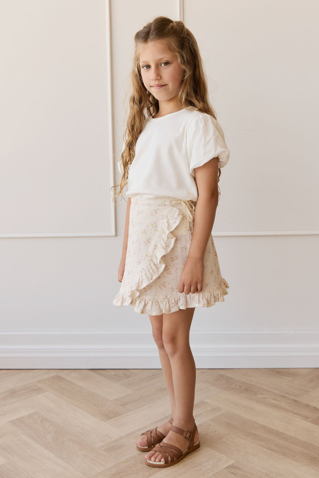 Organic Cotton Muslin Celine Skirt - Emelia Pink Childrens Skirt from Jamie Kay NZ