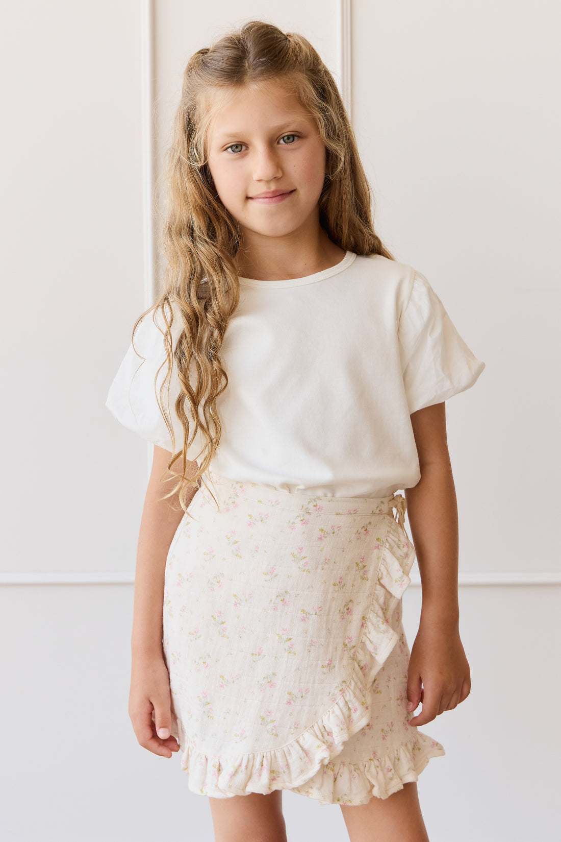 Organic Cotton Muslin Celine Skirt - Emelia Pink Childrens Skirt from Jamie Kay NZ