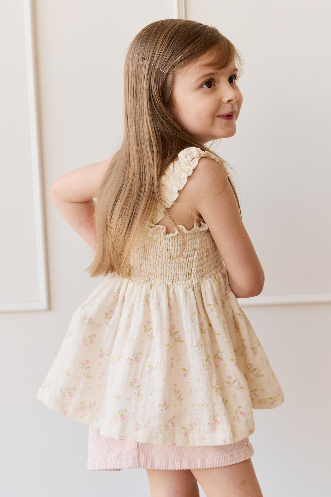 Organic Cotton Muslin Tiana Top - Emelia Pink Childrens Top from Jamie Kay NZ