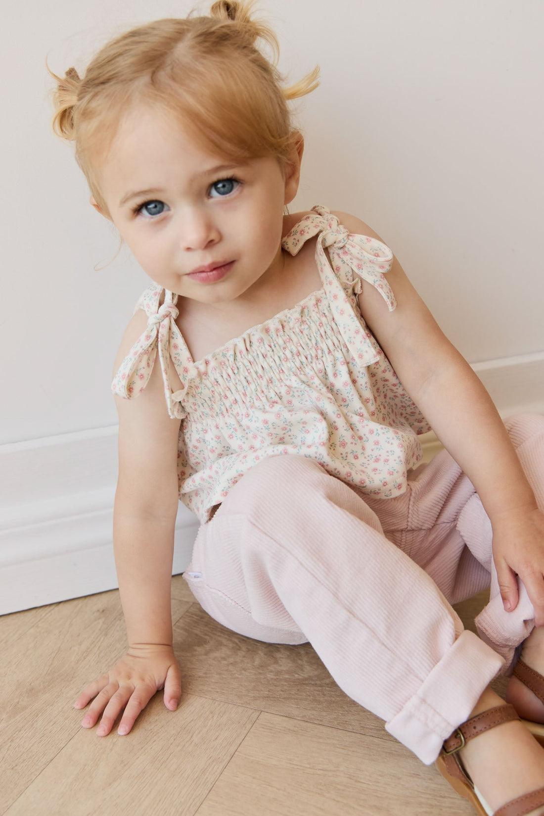 Organic Cotton Emmeline Top - Posy Garden Pink Childrens Top from Jamie Kay NZ