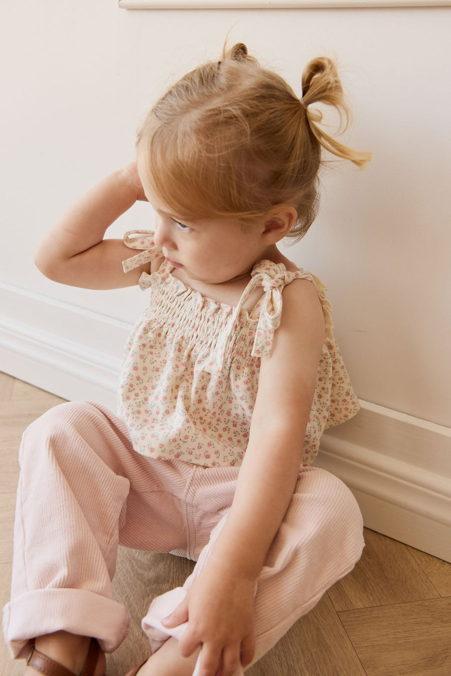 Organic Cotton Emmeline Top - Posy Garden Pink Childrens Top from Jamie Kay NZ