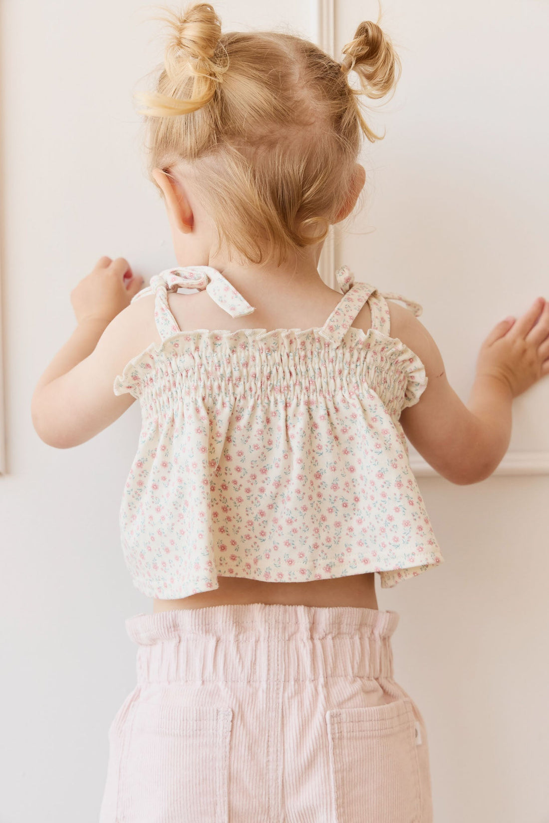 Organic Cotton Emmeline Top - Posy Garden Pink Childrens Top from Jamie Kay NZ